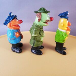 Vintage Sesame Street Muppet Miniature Figures Sherlock Hemlock Bert Ernie 2"